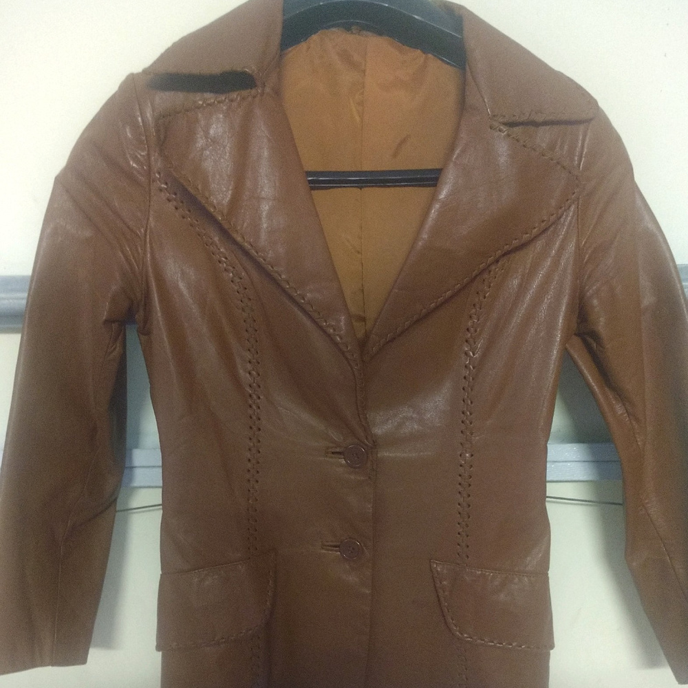 Brown Leather Ladies Jacket